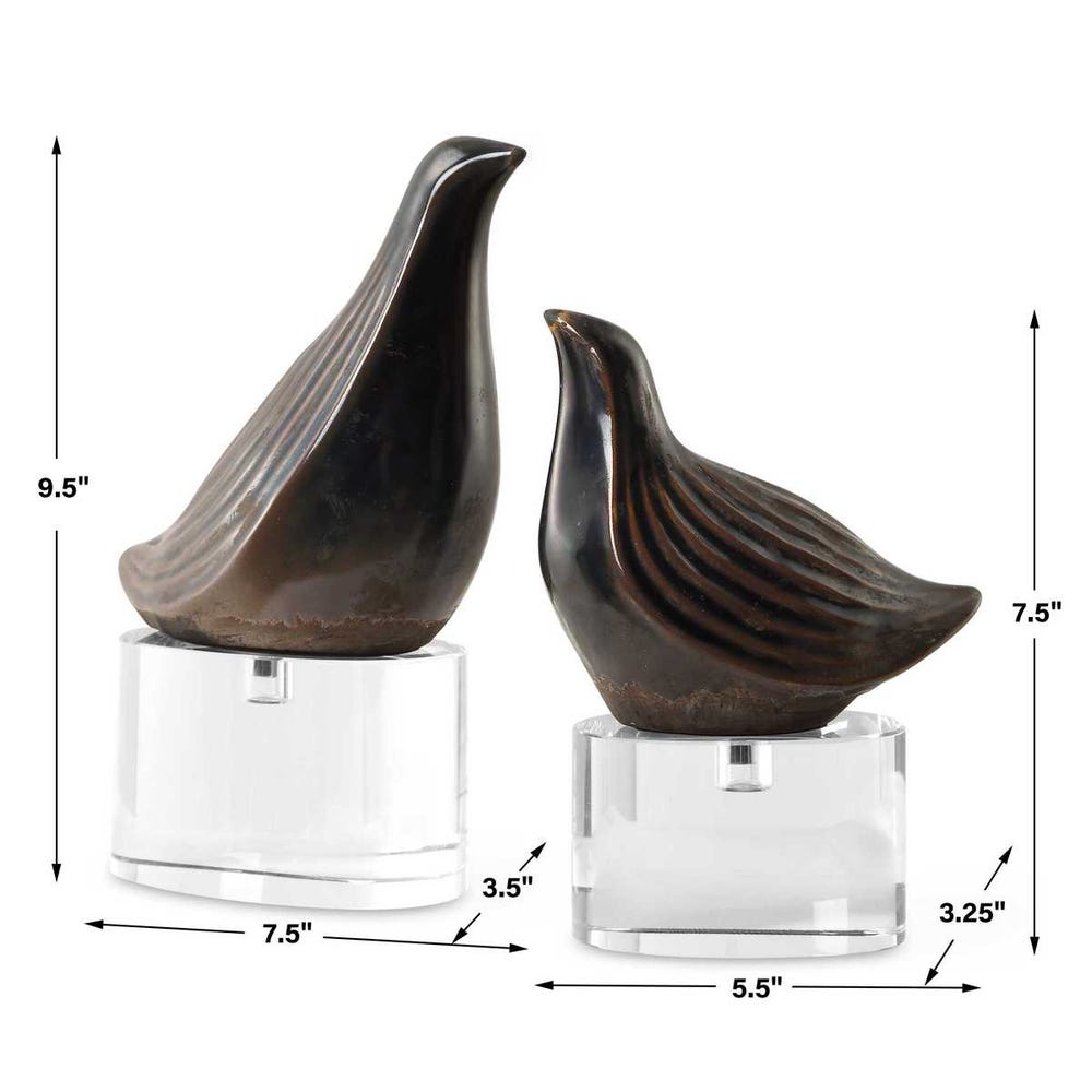 Uttermost Nesting Bird Gray Sculptures - Set of 2