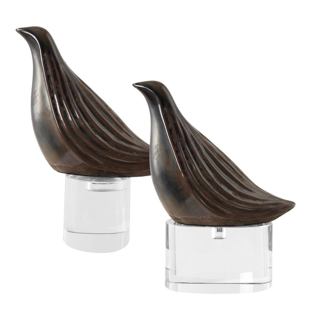 Uttermost Nesting Bird Gray Sculptures - Set of 2