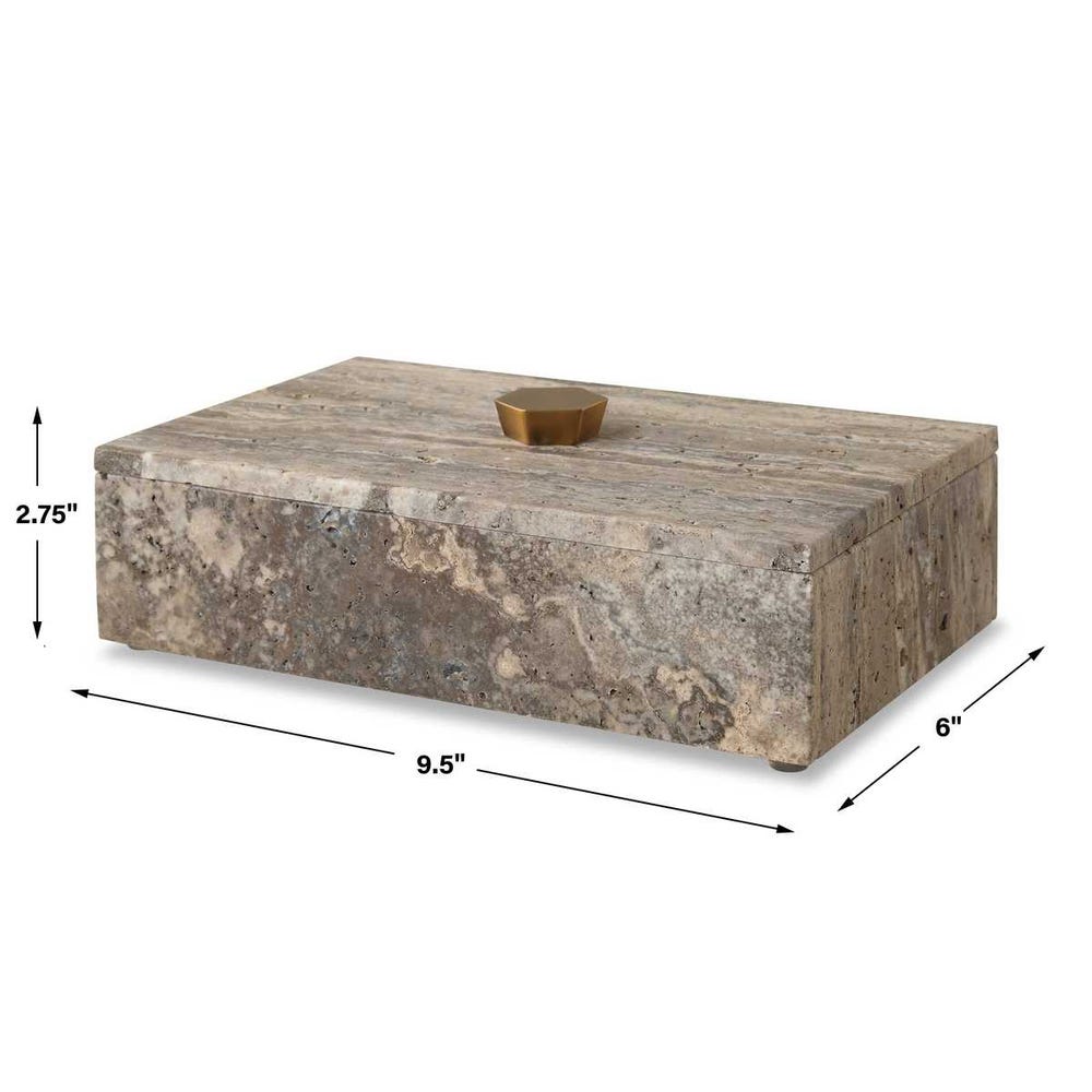 Uttermost Griseus Travertine Stone Box