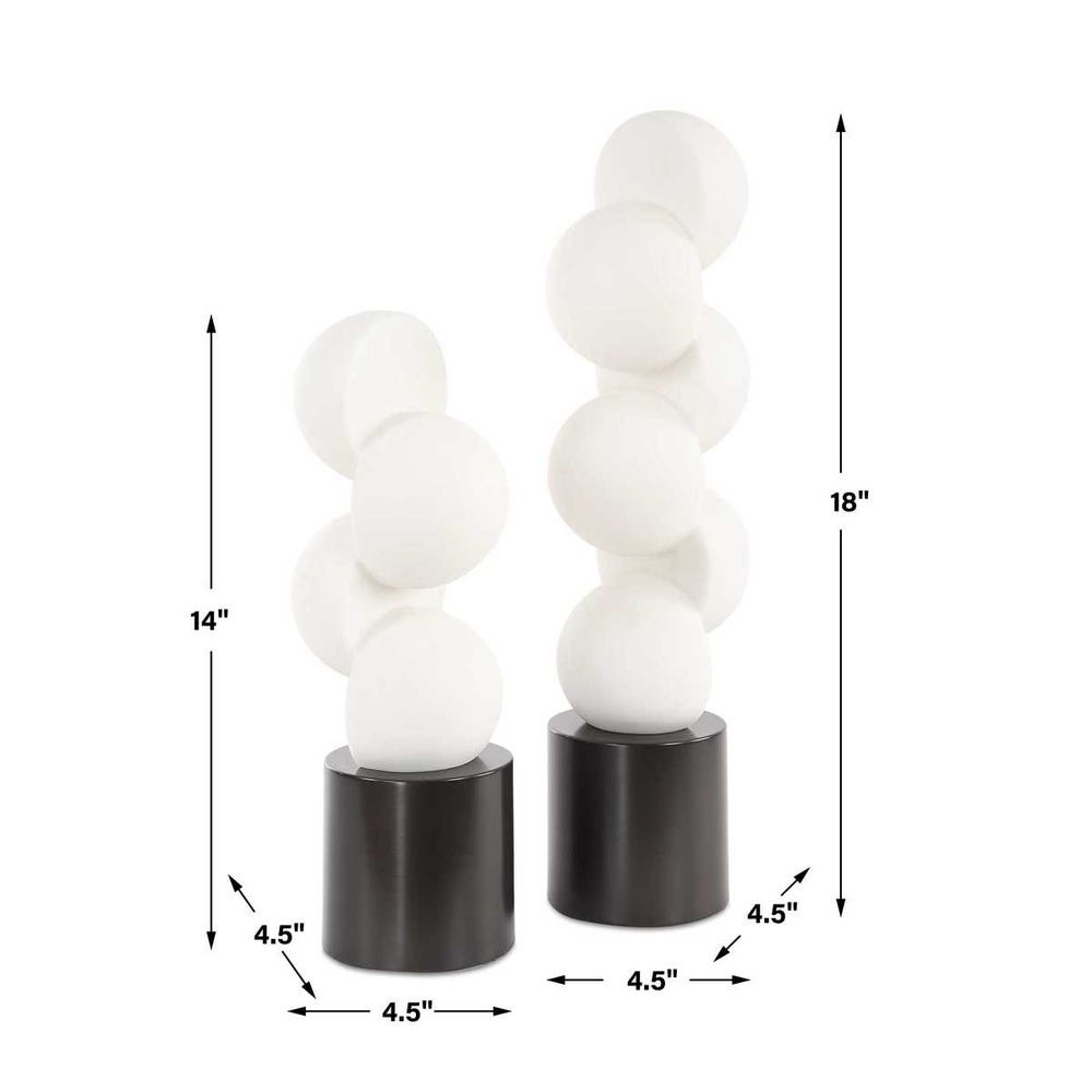 Uttermost Symmetry White Sculptures - Set of 2