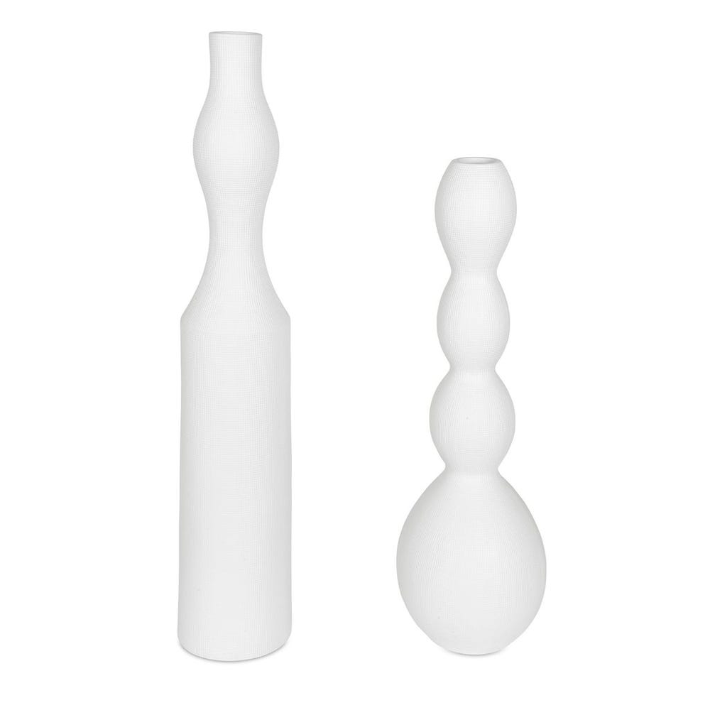 Uttermost Forma White Ceramic Vases Large - Set of 2