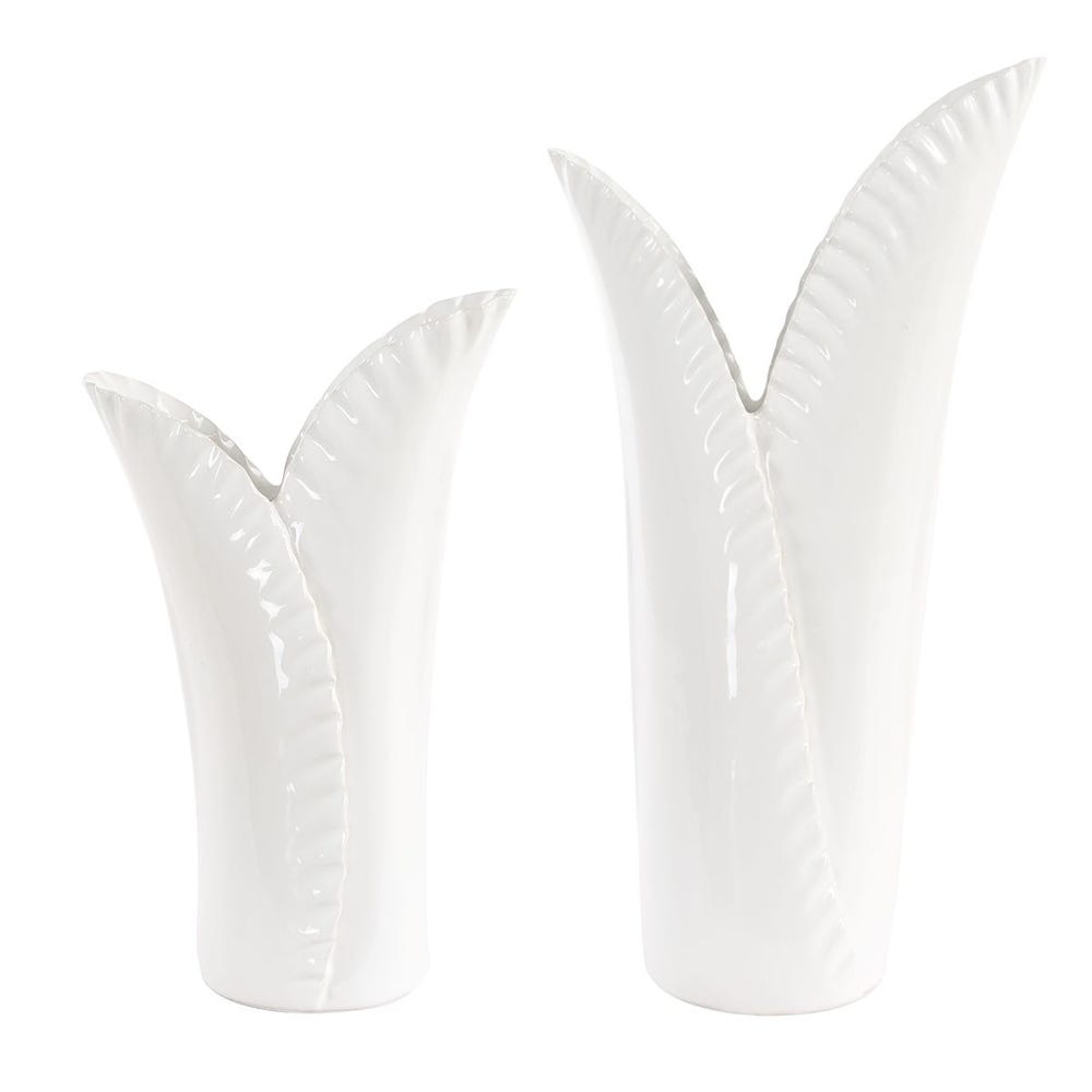 Uttermost Leafscape White Vases - Set of 2 by Uttermost