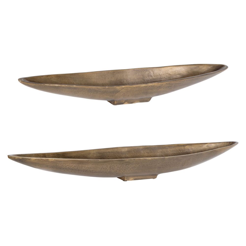 Uttermost River Run Antique Brass Bowls - Set of 2