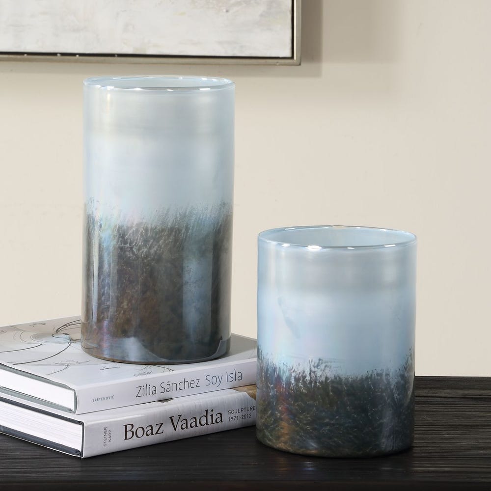 Uttermost Midnight Mist Cylindrical Vases - Set of 2