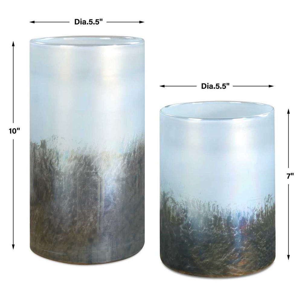 Uttermost Midnight Mist Cylindrical Vases - Set of 2