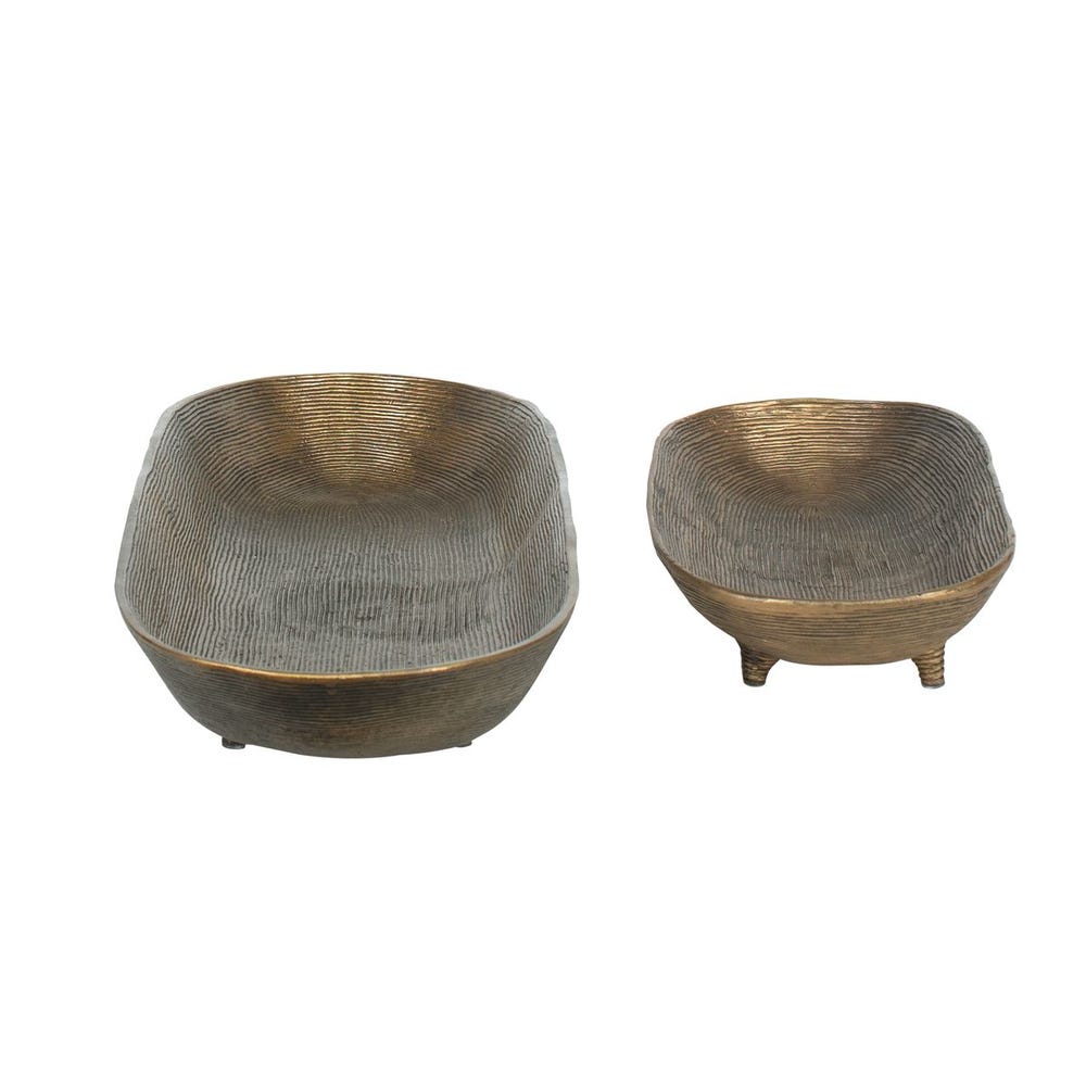 Uttermost Stratum Oval Brass Bowls - Set of 2