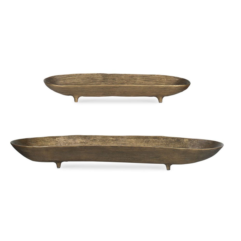 Uttermost Stratum Oval Brass Bowls - Set of 2