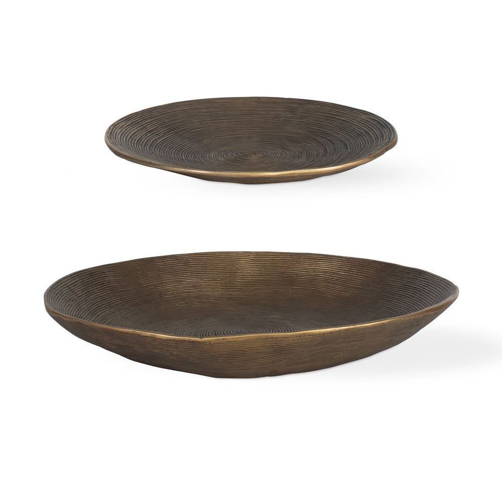 Uttermost Stratum Round Brass Bowls - Set of 2