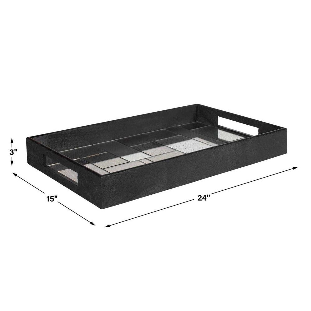 Uttermost Modern Mosaic Antique Mirrored Tray