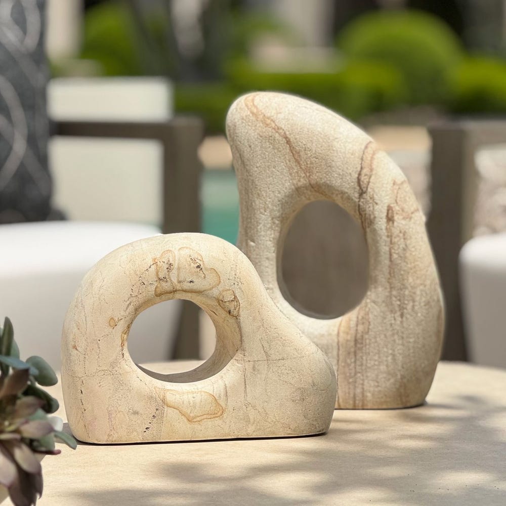 Uttermost Stone Flow Outdoor Sculptures - Set of 2