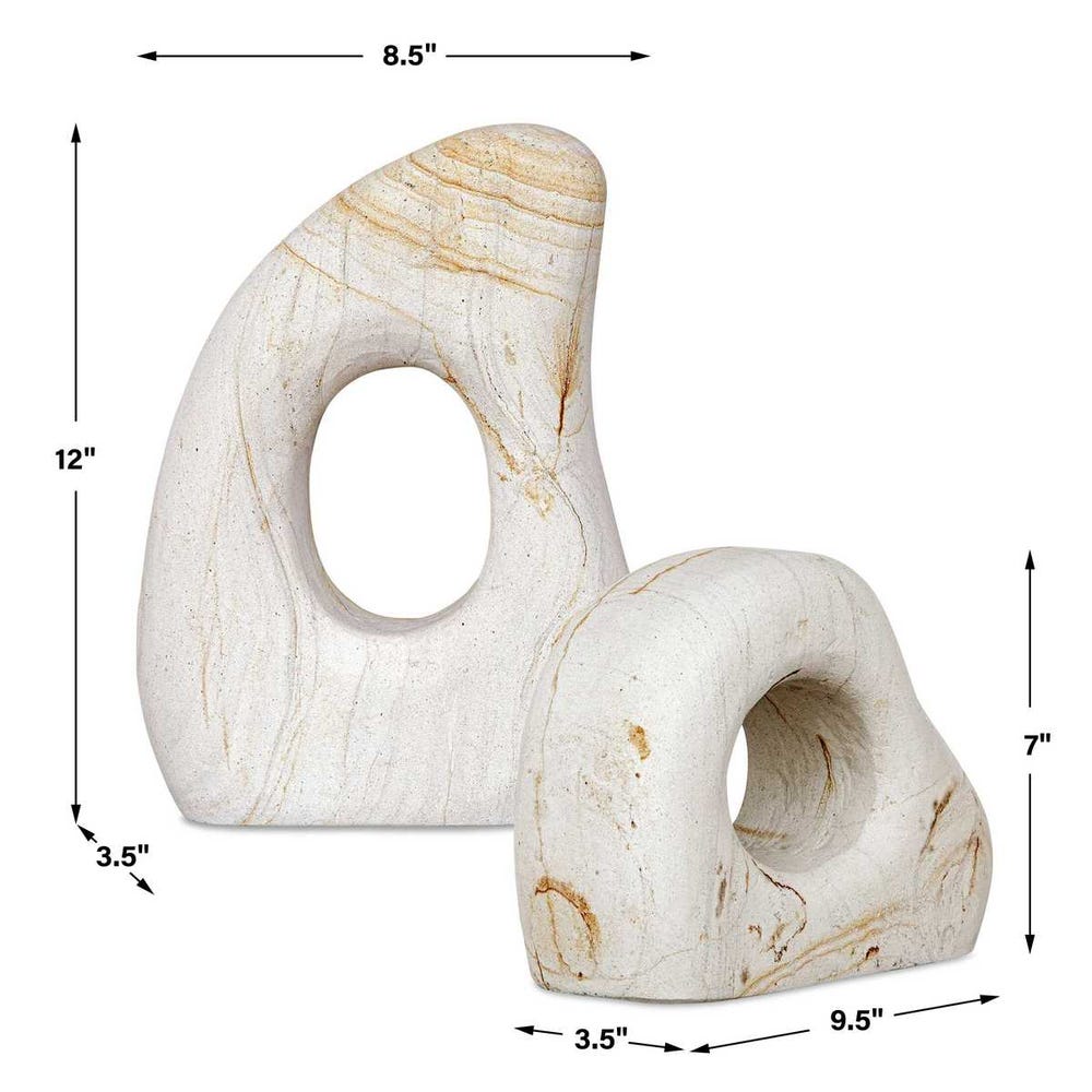 Uttermost Stone Flow Outdoor Sculptures - Set of 2