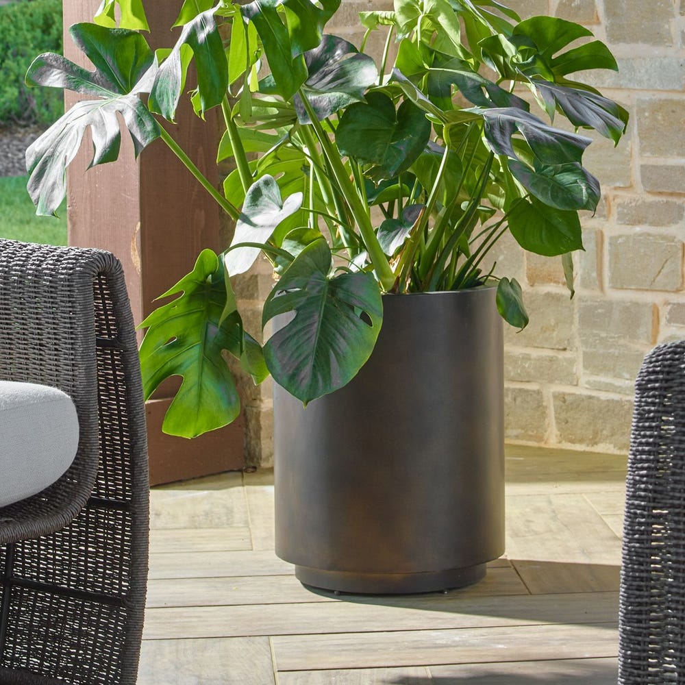 Uttermost Volcan Matte Bronze Outdoor Planters - Set of 2