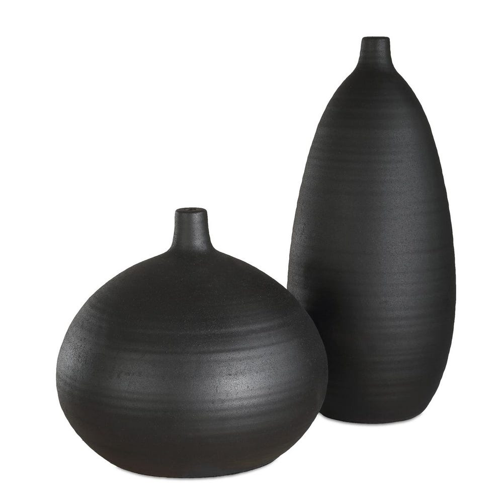 Uttermost Bower Black Vases - Set of 2