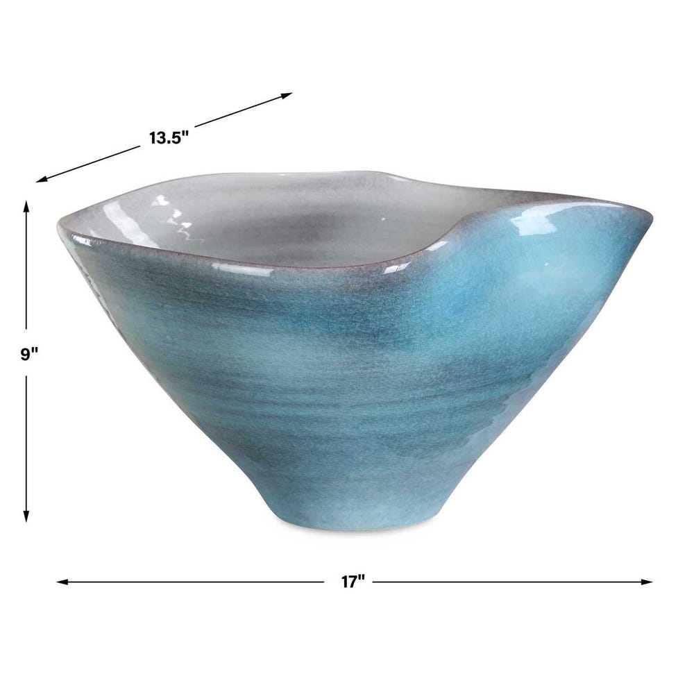 Uttermost Blue Crest Ceramic Bowl