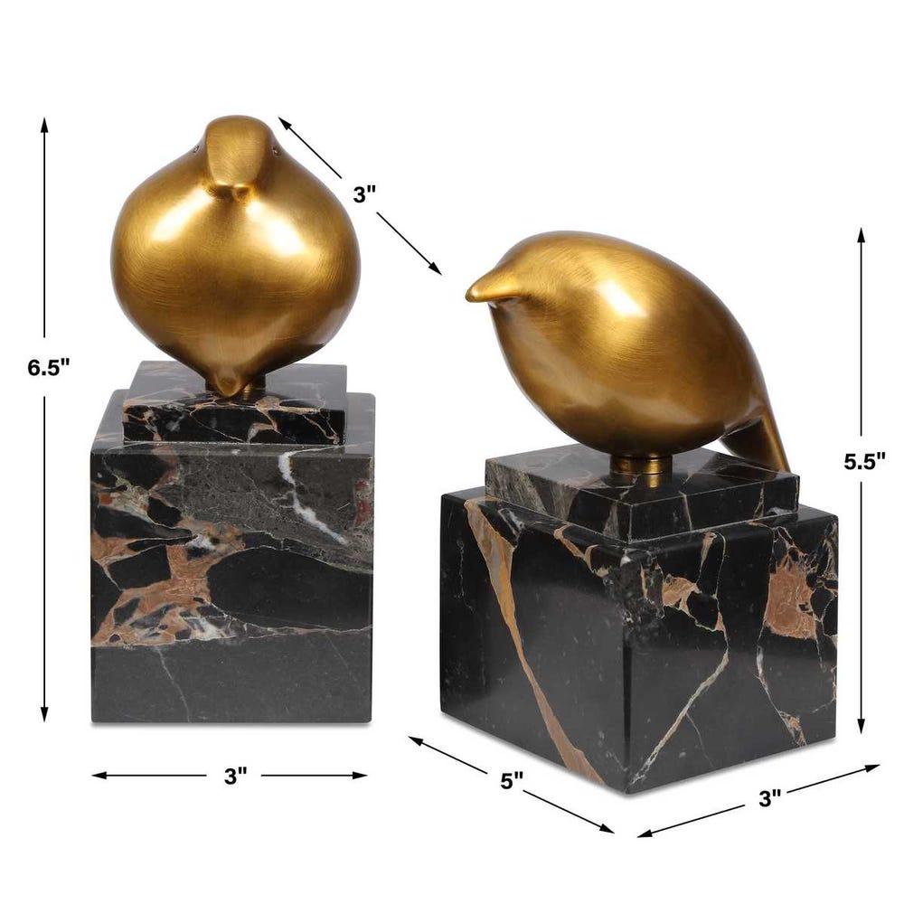 Uttermost Golden Finch Bird Figurines - Set of 2