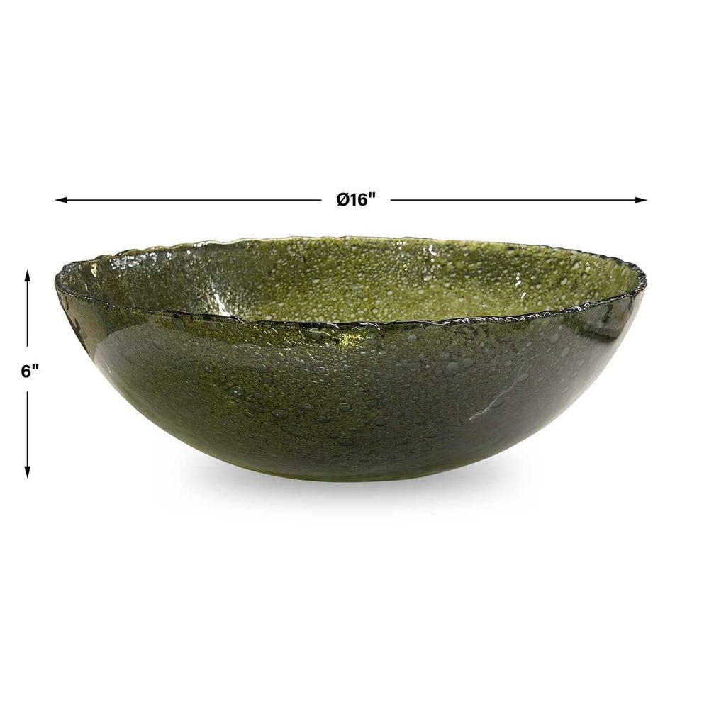Uttermost Veridian Shimmer Earthy Glass Bowl