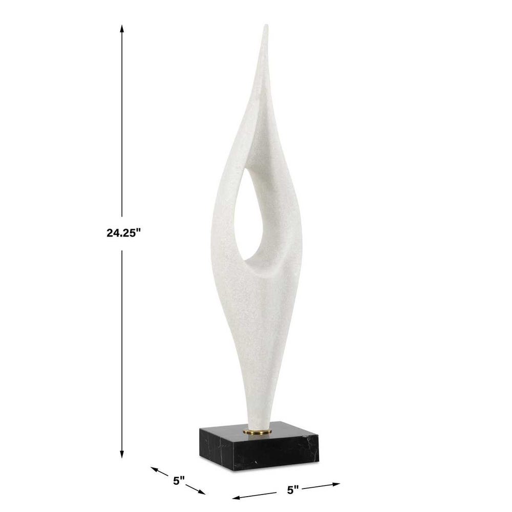 Uttermost Fluid Drop White Stone Sculpture