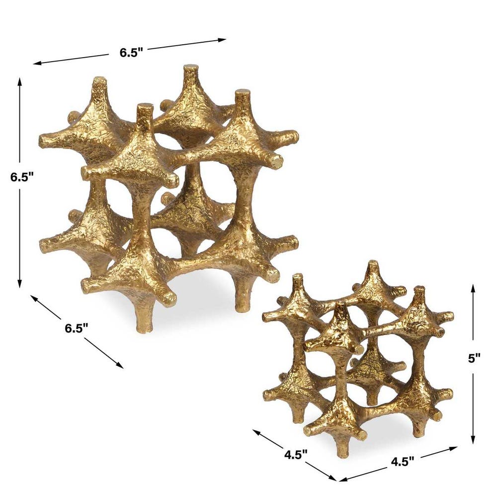 Uttermost Gilded Connection Modern Sculptures - Set of 2