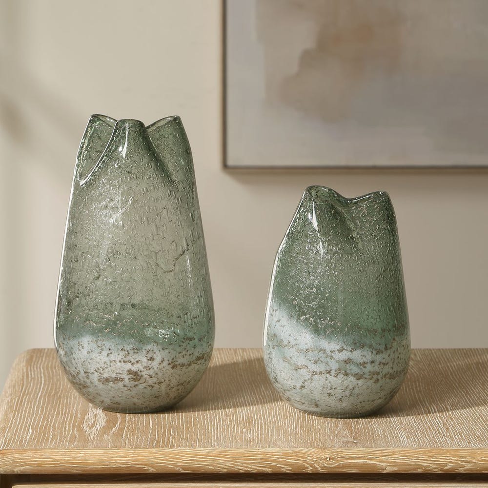 Uttermost Chianti Seeded Glass Vases - Set of 2