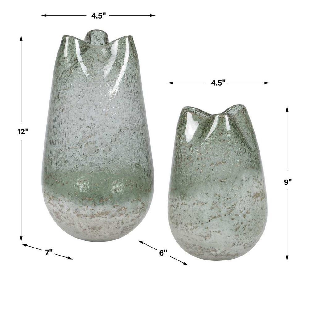 Uttermost Chianti Seeded Glass Vases - Set of 2