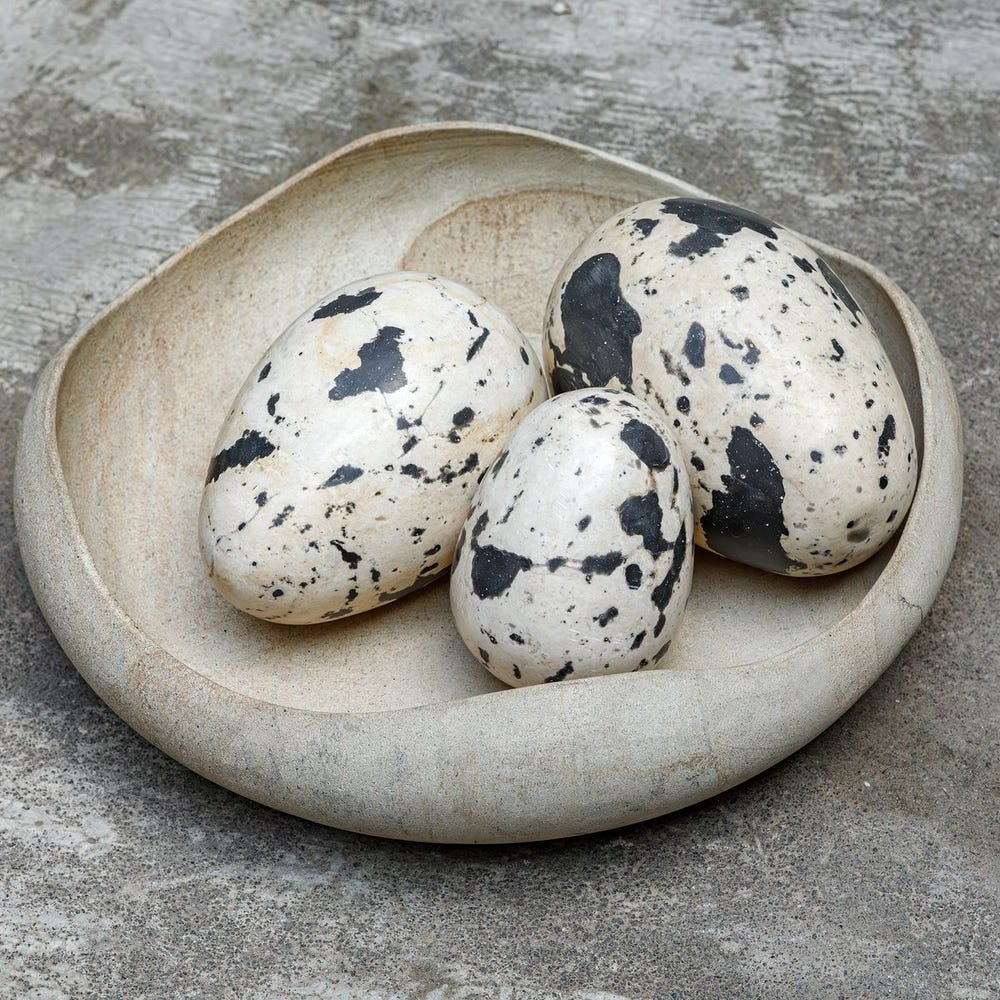 Uttermost Nest Trio Indoor-Outdoor Stone Eggs - Set of 3