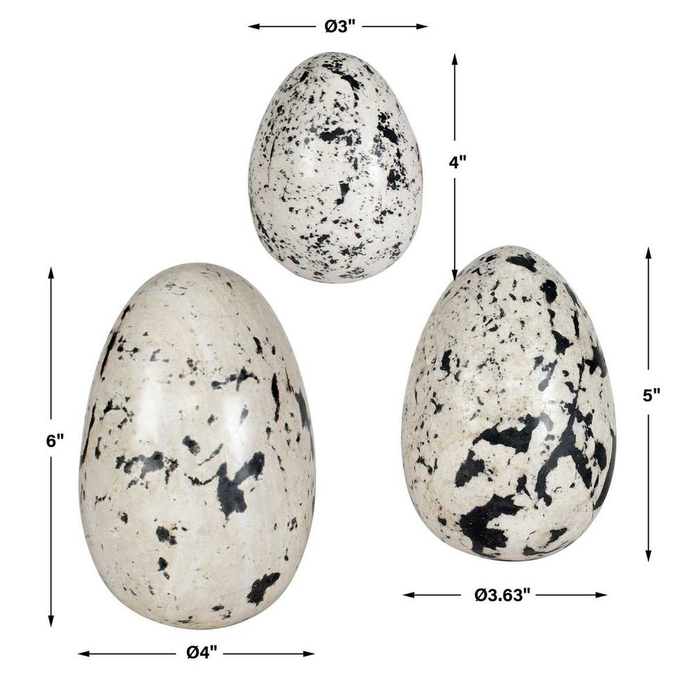 Uttermost Nest Trio Indoor-Outdoor Stone Eggs - Set of 3