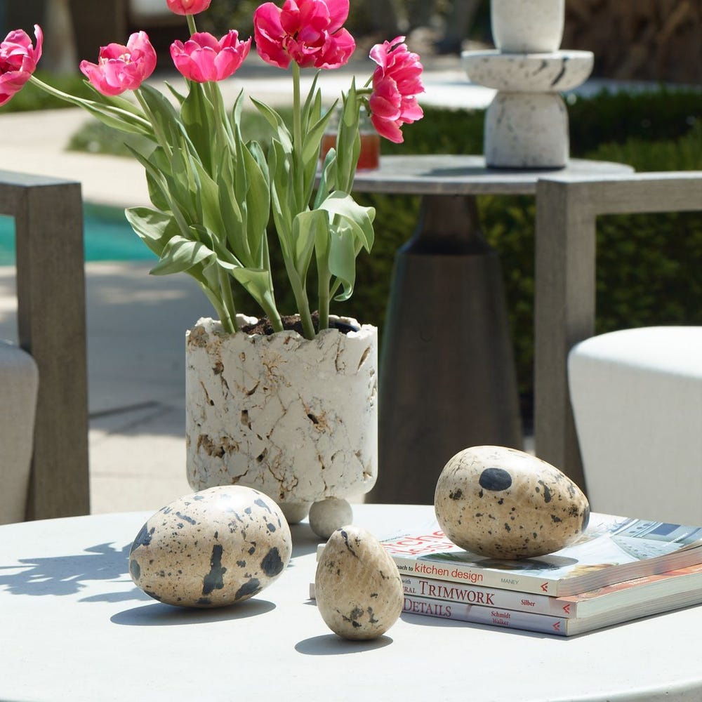 Uttermost Nest Trio Indoor-Outdoor Stone Eggs - Set of 3