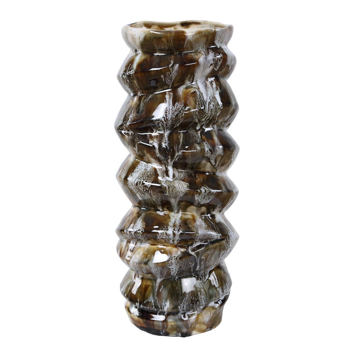Uttermost Cuoco Glazed Brown Vases - Set of 2
