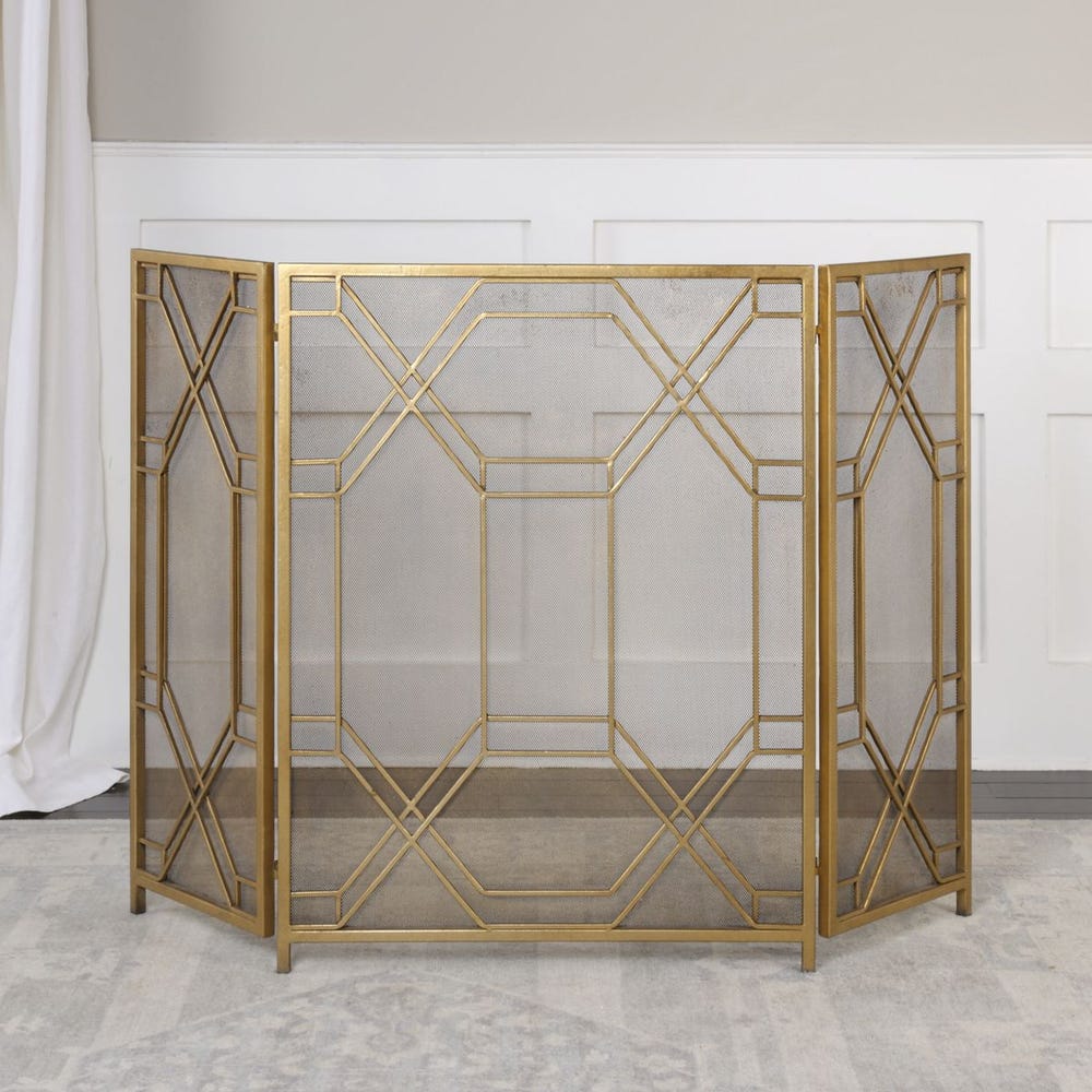 Uttermost Rosen Gold Fireplace Screen by Uttermost