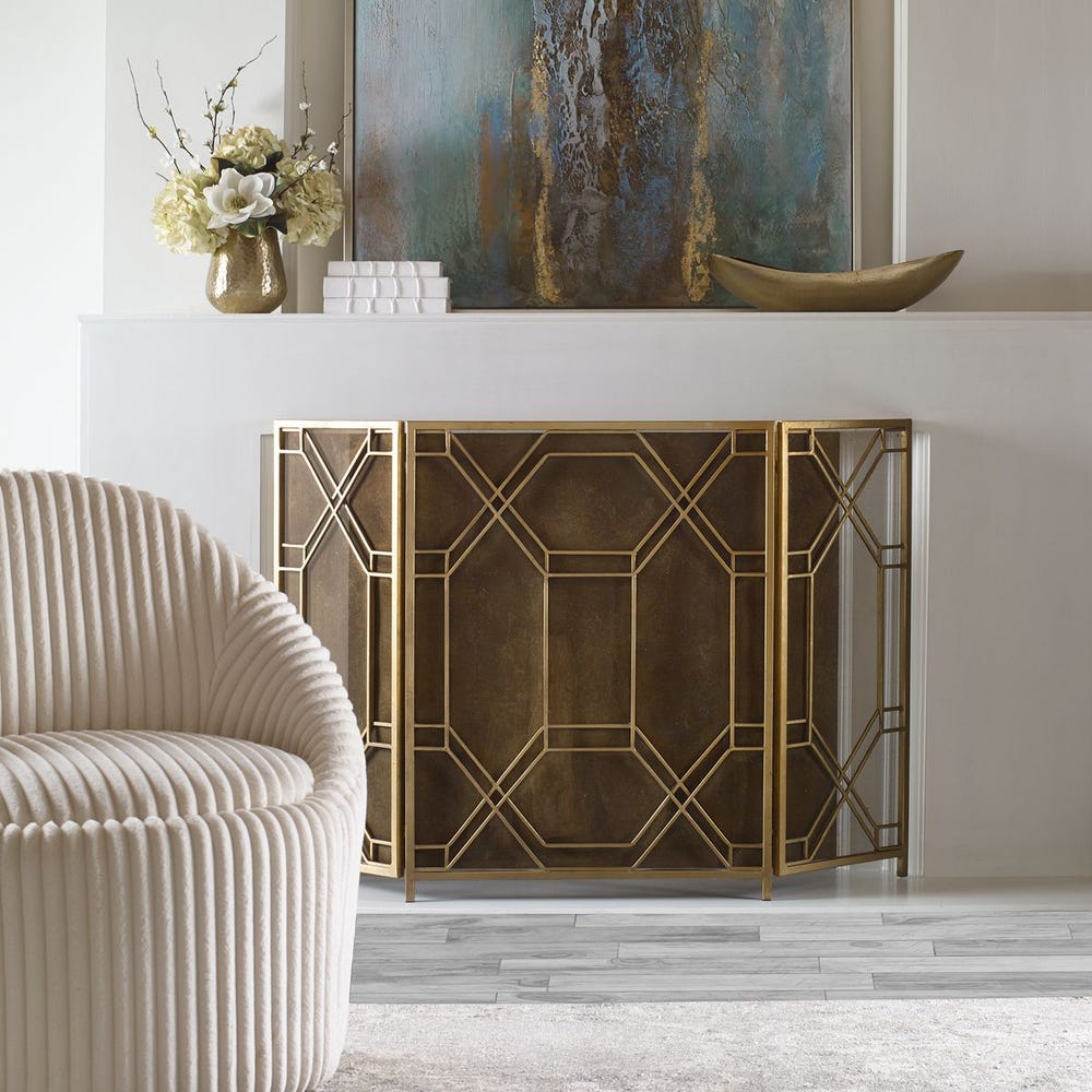 Uttermost Rosen Gold Fireplace Screen by Uttermost