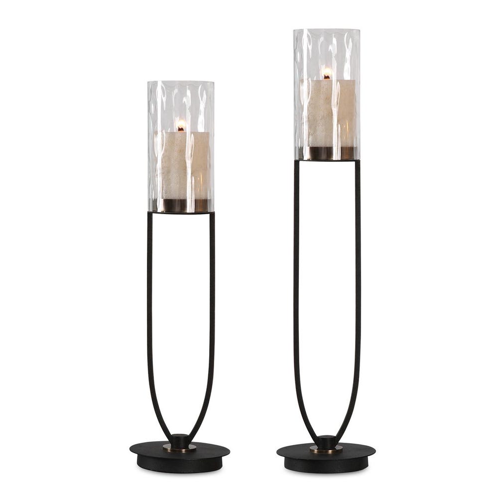 Uttermost Durga Iron Work Candleholders - Set of 2