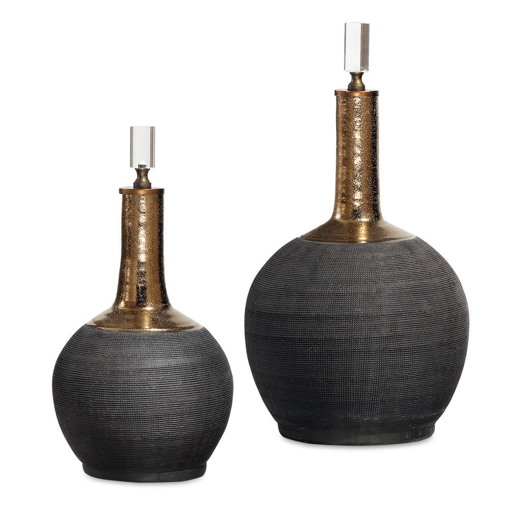 Arnav Matte Black Bottles - Set of 2 by Uttermost