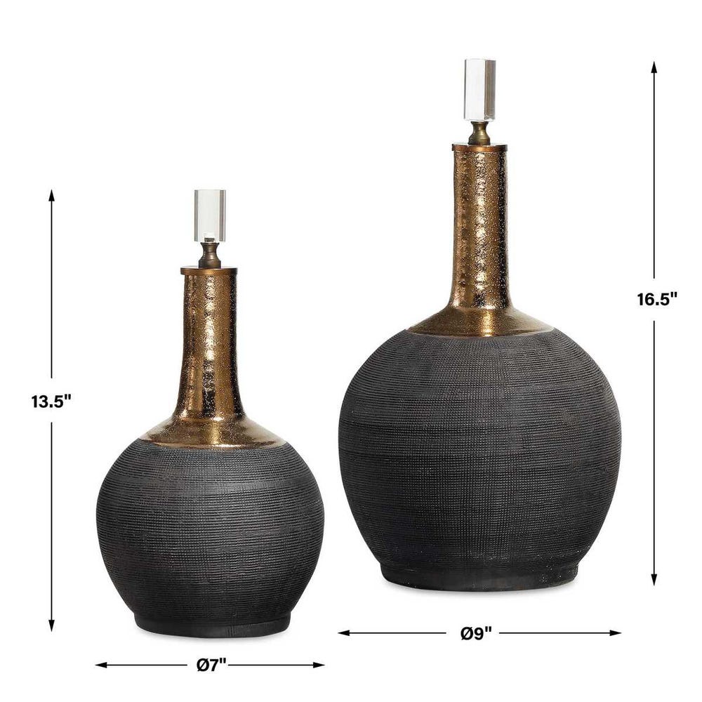 Arnav Matte Black Bottles - Set of 2 by Uttermost