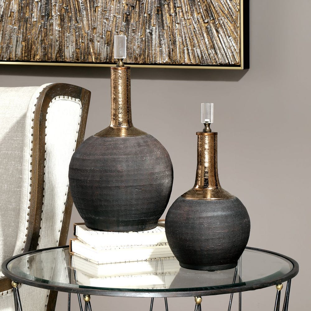 Arnav Matte Black Bottles - Set of 2 by Uttermost