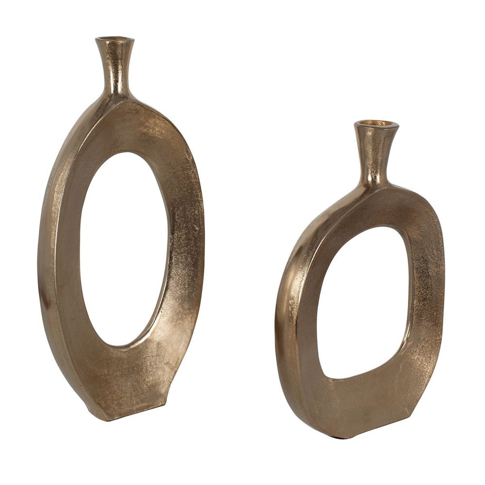 Uttermost Kyler Textured Bronze Vases - Set of 2