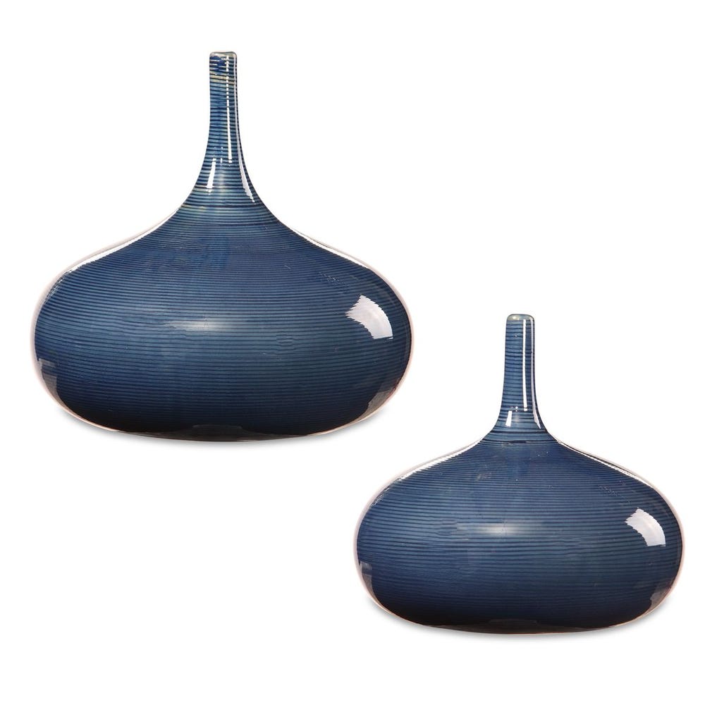 Zayan Blue Vases - Set of 2 by Uttermost