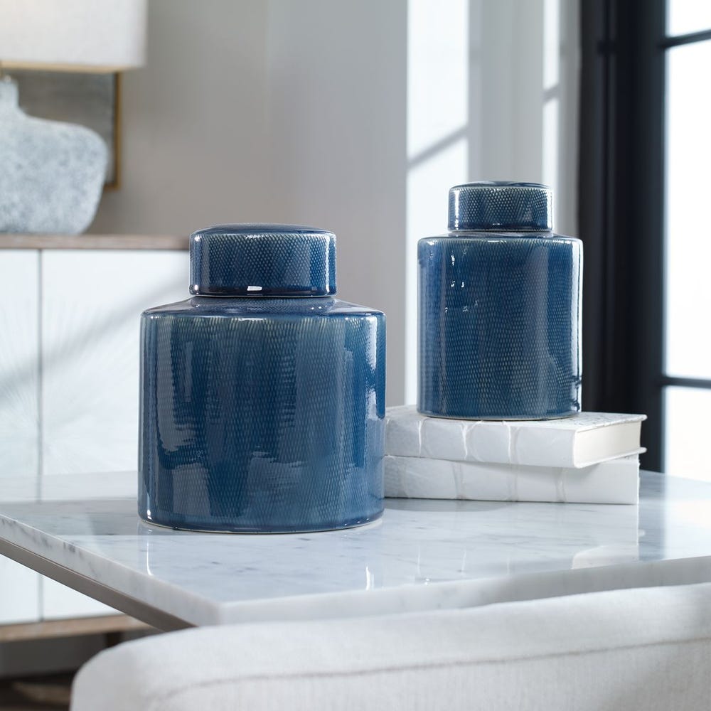 Uttermost Saniya Blue Containers - Set of 2