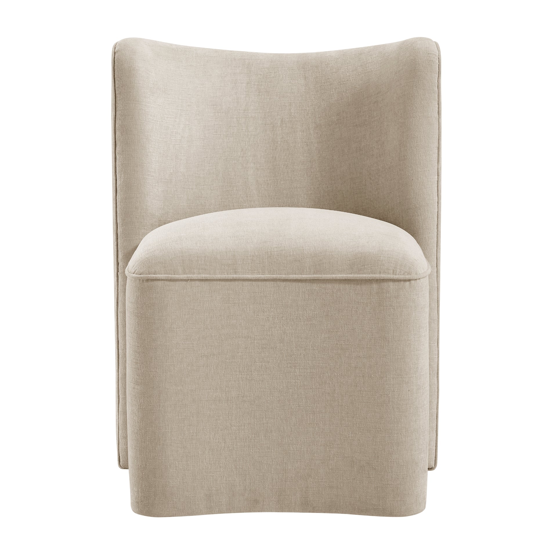 Morraine Chenille Dining Side Chair with Casters