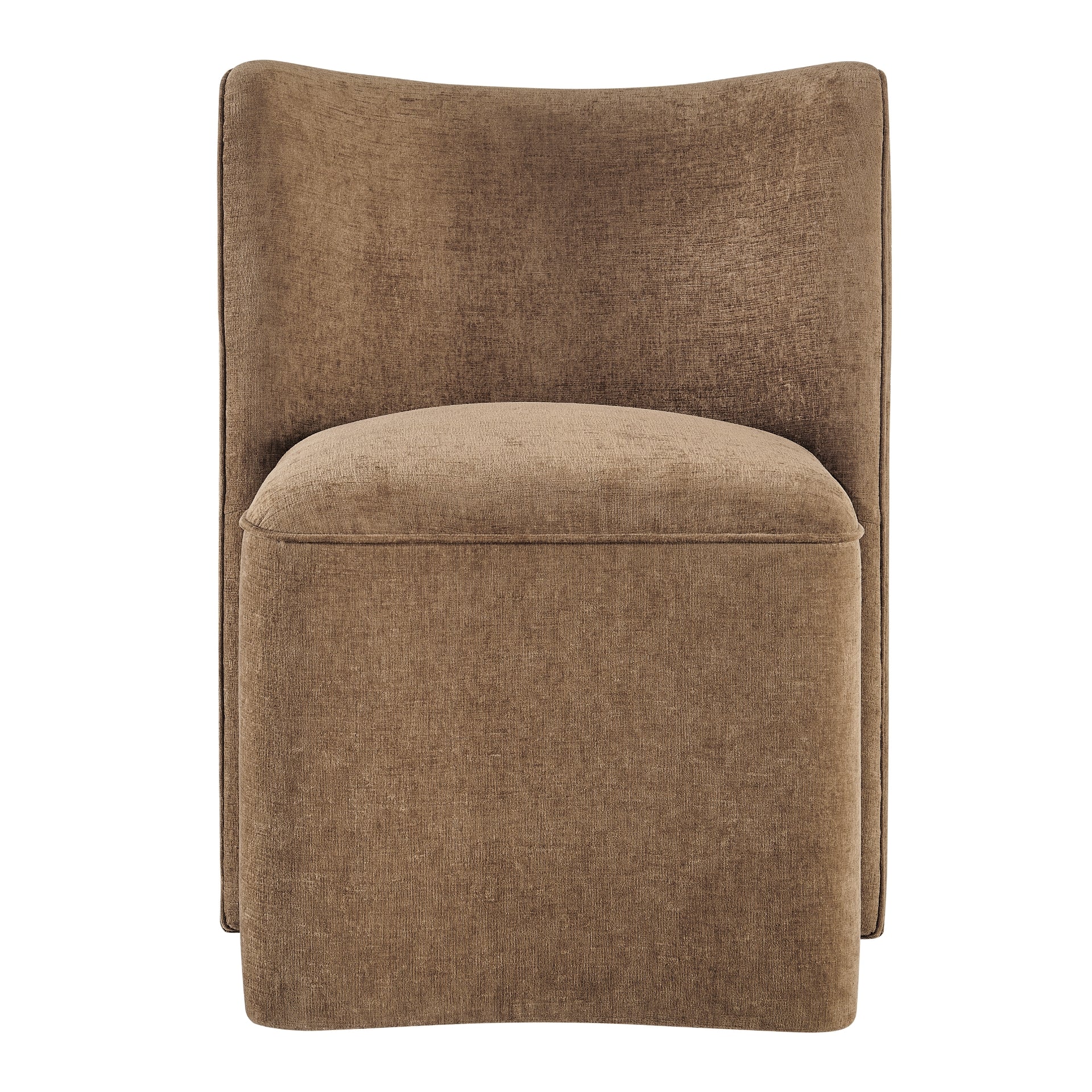 Morraine Chenille Dining Side Chair with Casters