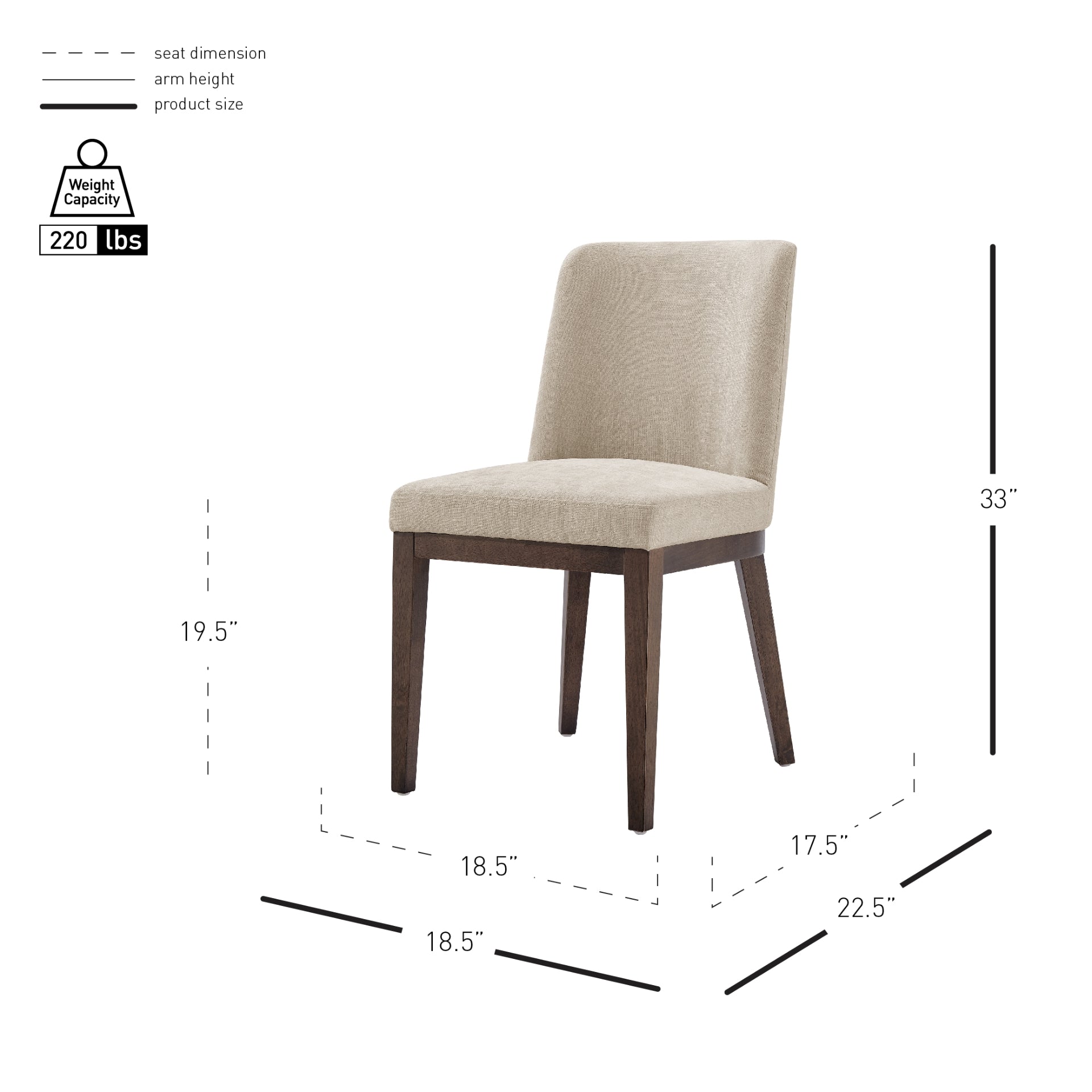 Cayden Chenille Millburry Beige Dining Side Chair - Set of 2