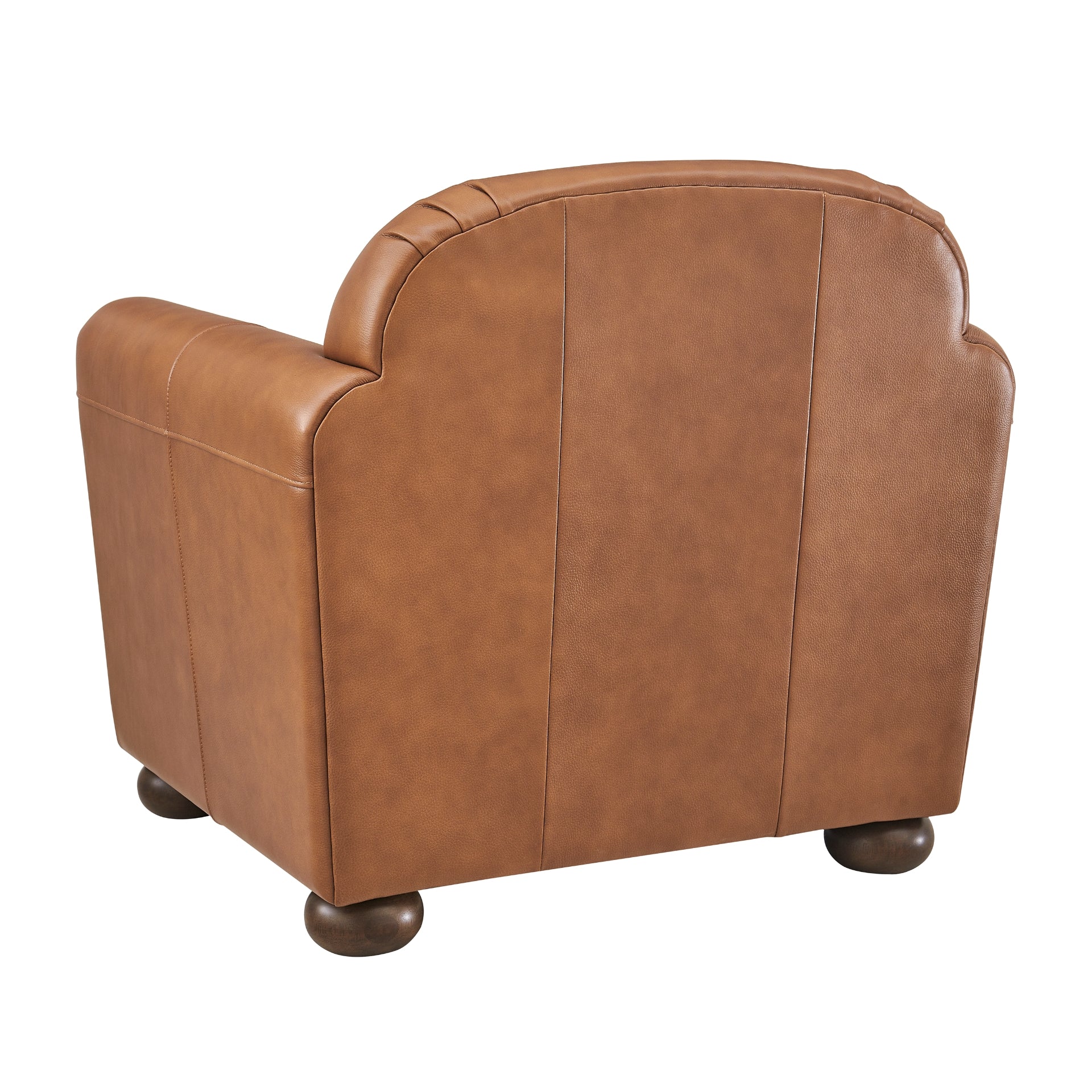Grandora Top Grain Leather Accent Arm Chair