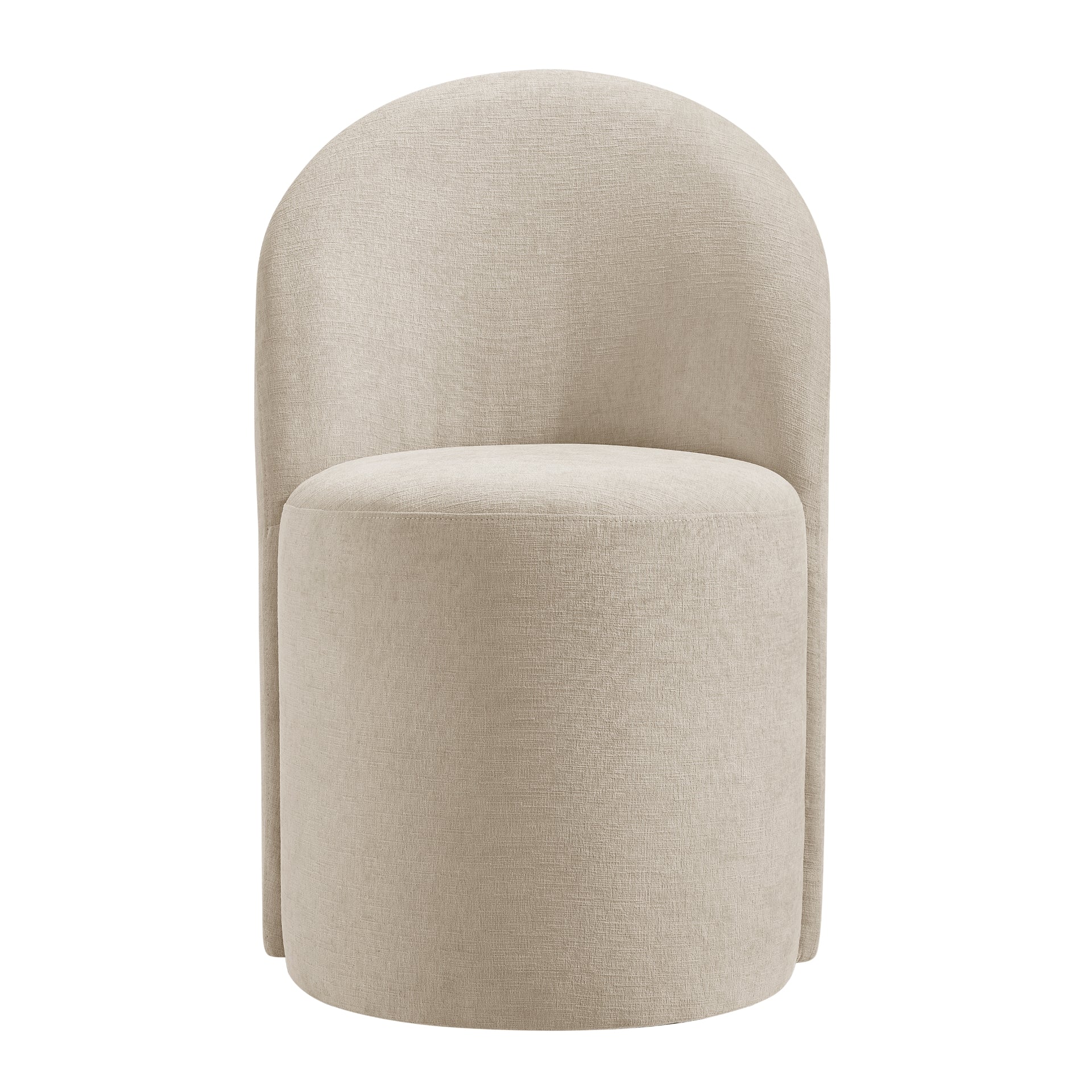 Cabrina Chenille Dining Side Chair with Casters