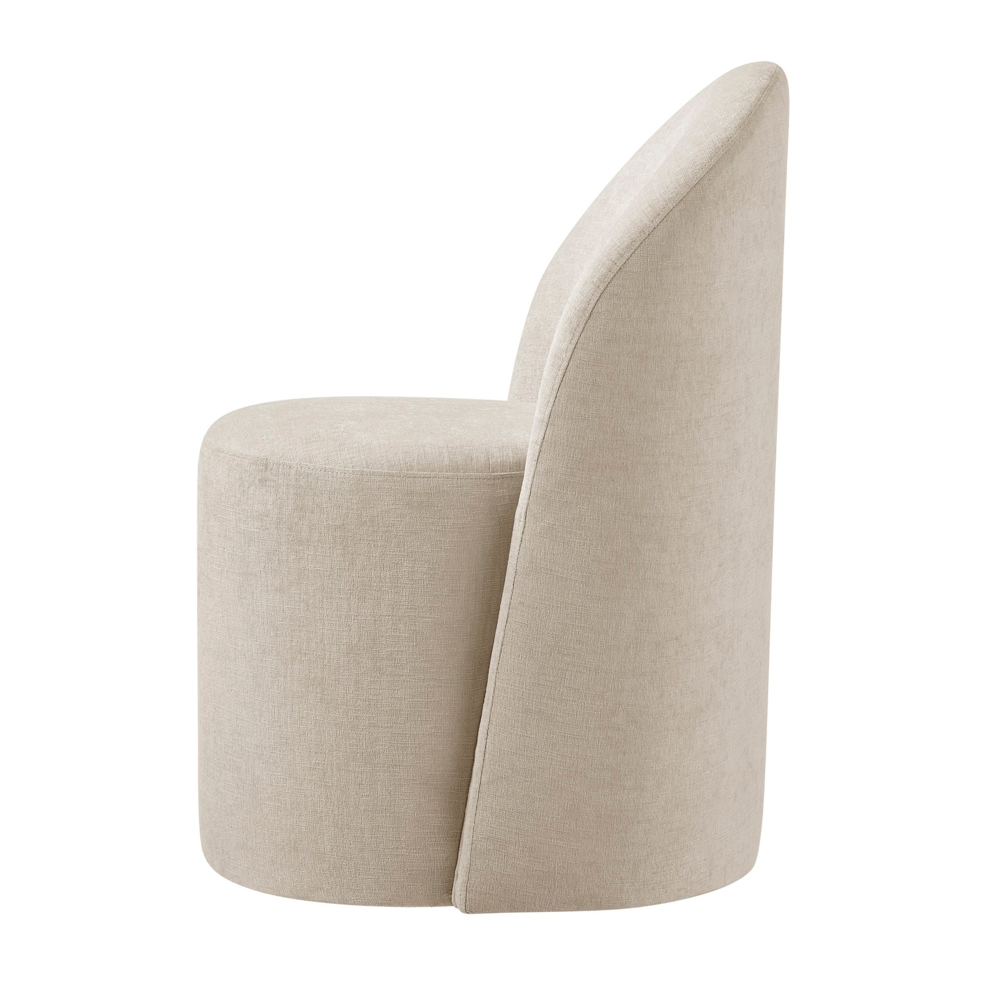 Cabrina Chenille Dining Side Chair with Casters