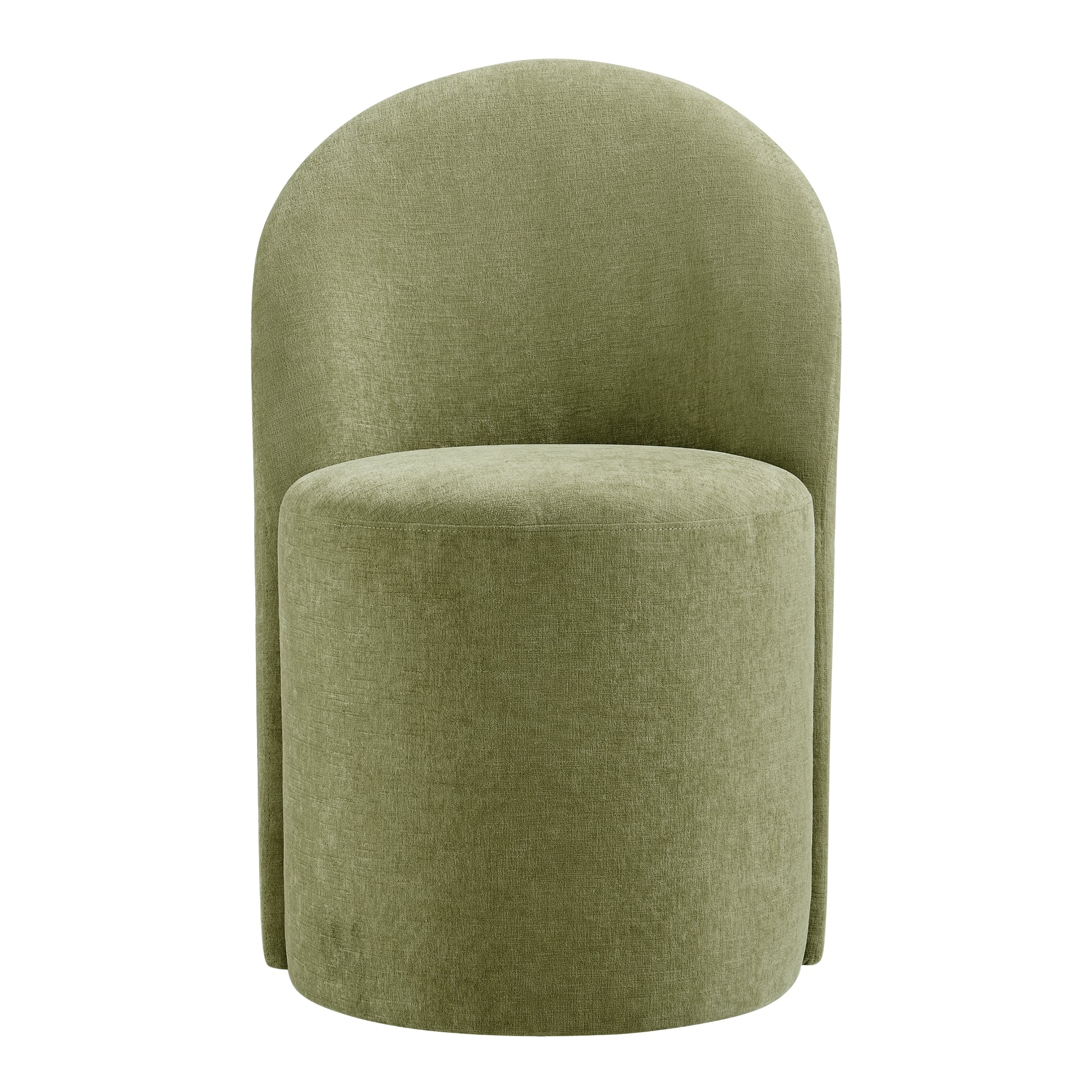 Cabrina Chenille Dining Side Chair with Casters