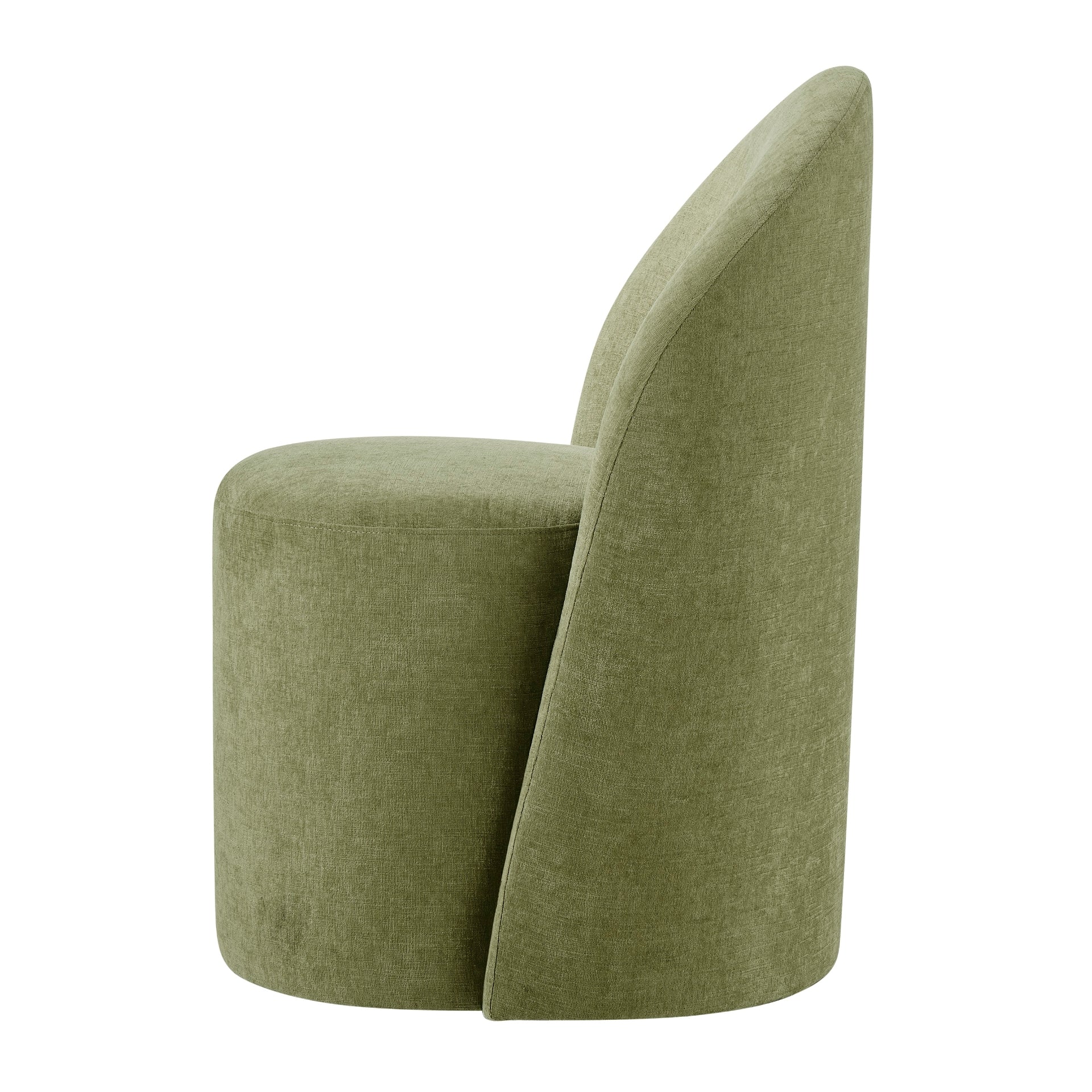 Cabrina Chenille Dining Side Chair with Casters