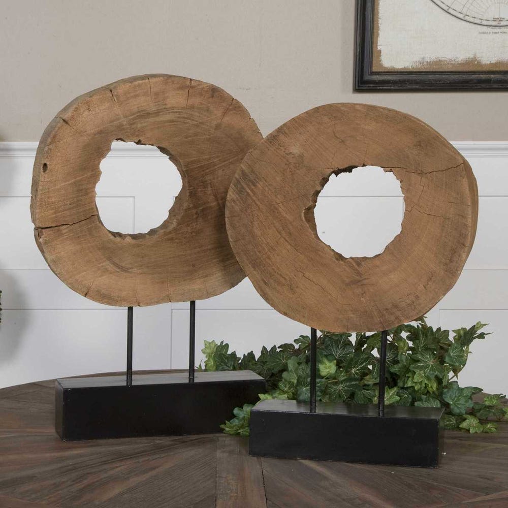 Uttermost Ashlea Wooden Sculptures - Set of 2