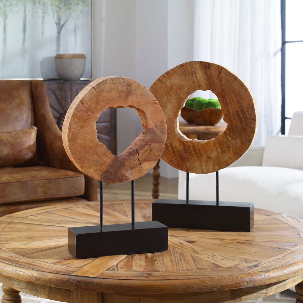 Uttermost Ashlea Wooden Sculptures - Set of 2