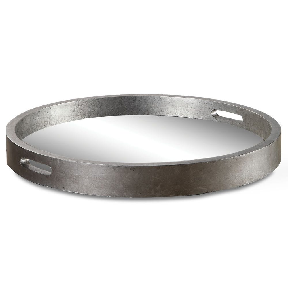 Bechet Round Silver Tray by Uttermost