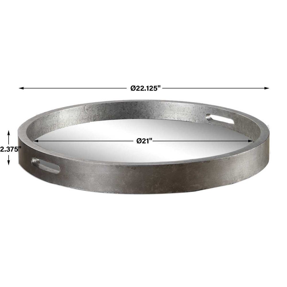 Bechet Round Silver Tray by Uttermost
