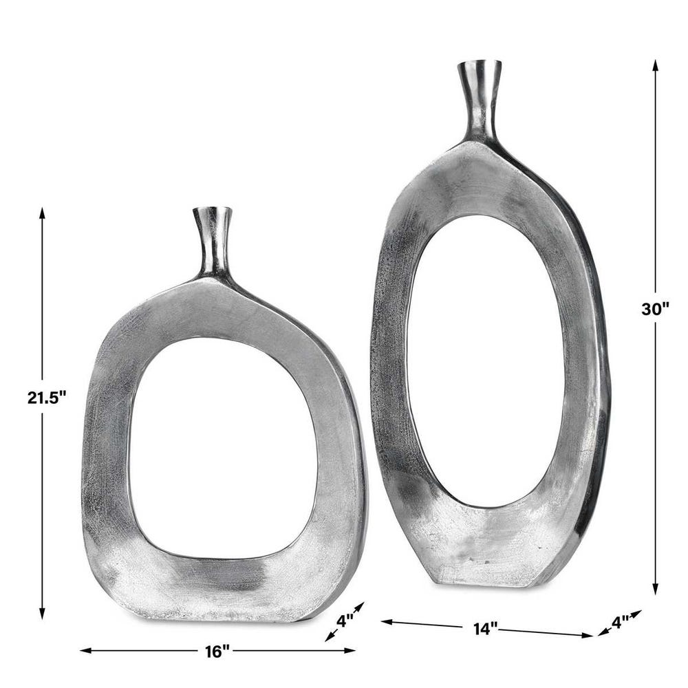 Cierra Aluminum Vases - Set of 2 by Uttermost